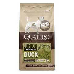 QUATTRO Begrūdis šunų maistas Qattro Small Breed Junior su antiena