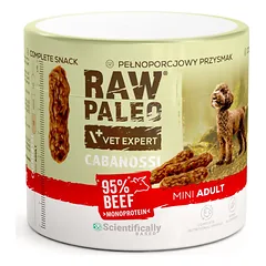 RAW PALEO Cabanossi Beef Mini 100g jautiena, pusiau drėgna visavertė maisto produktas formoje dešrelių šunims