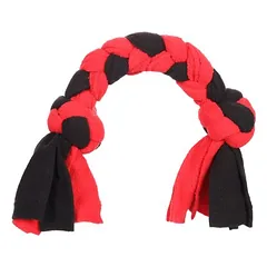 Flamingo Hundespielzeug Womas Fleece geknoteter Knochen rot/schwarz
