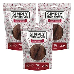 SIMPLY FROM NATURE Meat Strips Ožkos mėsos juostelės šunims 3x80 g
