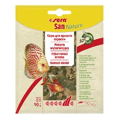 Sera San Nature 10 ml хлопьевидный корм декоративным рыбкам для яркости цвета parduotuvėje petreon.lt