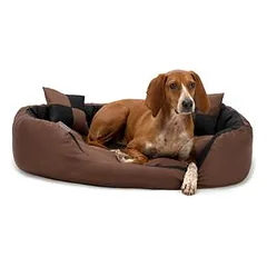 lionto 4-in-1 Hundebett mit Wendekissen aus strapazierfähigem Oxford-Gewebe