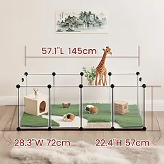 Gyvūnų aptvaras su grindų plokštėmis, 125x63x42 cm — 5 nuotrauka