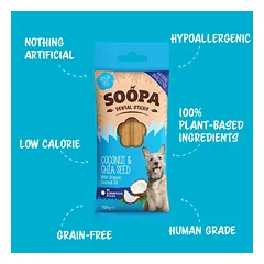 SOOPA Kokosų ir Čija sėklų lazdelės šunims, Coconut & Chia Seed Dog Dental Sticks, 100g — 4 nuotrauka