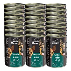  Super Beno GRAIN-FREE šunų skanėstai su kalakutiena ir triušiena padaže, 24x415 g