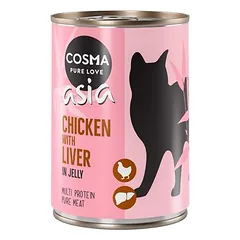 Cosma Asia drebučiuose, drėgnas maistas katėms 6 x 400 g — 4 nuotrauka