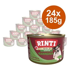 RINTI Gold Senior drėgnas maistas šunims, ekonominė pakuotė 24 x 185 g