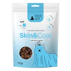PAKA ZWIERZAKA PEPE Vet Funkciniai skanėstai Skin Coat 70g skanėstai, skirti odos ir kailio palaikymui šunims