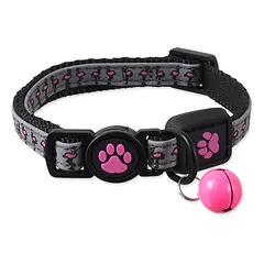 Active Cat Collar Reflective XS Pink atspindintis antskakalis katėms, reguliuojamas, su varpeliu, 1×19-31 cm