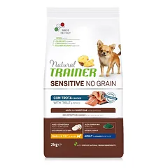 NATURAL TRAINER ADULT DOG SENSITIVE NO GRAIN Mini TROUT (upėtakis) 2kg.