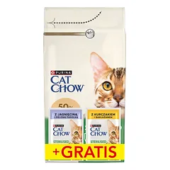 PURINA Cat Chow Sterilizuotas vištienos turtingas ėdalas 1,5kg + 2 paketėliai NEMOKAMAI
