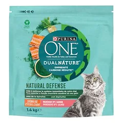 PURINA ONE Dual Nature Sterilized su lašiša ir spirulina, sausas maistas katėms — 2 nuotrauka
