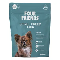 Four Friends Small Breed Lamb visavertis ėdalas su ėriena suaugusiems mažų veislių šunims, 400 g