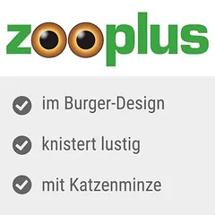 zooplus Exclusive žaislas katėms Crinkle Burger su plunksnomis, 1 vnt. — 4 nuotrauka