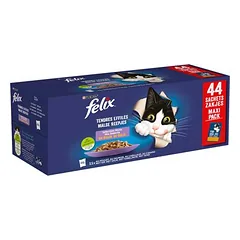 Felix "So gut wie es aussieht" Pouches drėgnas maistas katėms, ekonominė pakuotė 88 x 85 g