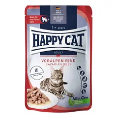 Happy Cat guliašas katėms su jautiena VoralpenRind, 85 g nuotrauka