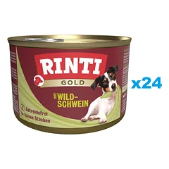 RINTI Gold Wild boar Mini šernas mažų veislių šunims 24x185g