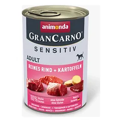 Animonda GranCarno Adult Sensitive Beef + Potato: konservai jautriems šunims su gryna jautiena ir bulvėmis, 400 g — 2 nuotrauka