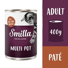 Smilla indeliai su įvairiomis mėsomis drėgnas maistas katėms 6 x 400 g — 5 nuotrauka