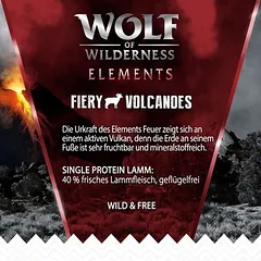 Wolf of Wilderness Monoprotein su ėriena "Fiery Volcanoes", < 1,4 kg — 4 nuotrauka