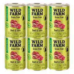 WILD FARM Premium Grain Free Beef and Tuna 6x400g - kačių maistas be grūdų