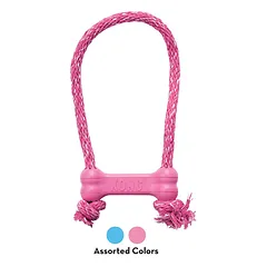 KONG Puppy Goodie Bone w/Rope Extra Small žaislas šuniukams su virve sveikam kramtymui, ypač mažiems šunims — 2 nuotrauka
