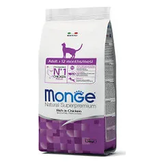 Monge Natural Superpremium Adult sausas pašaras su vištiena katėms
