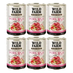 WILD FARM PURE MONO Kiauliena, obuoliai ir kinoa 6x400 g vienos rūšies baltymų šunų maistas