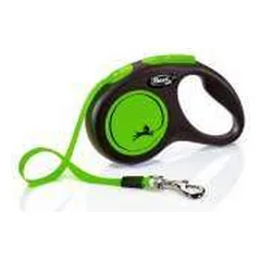 FLEXI New Neon M juostinis pavadėlis šunims, 5 m, žalias