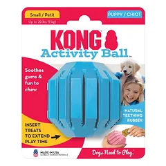 KONG Puppy Activity Ball Small gumos žaislas šuniukams dantų valymui, S