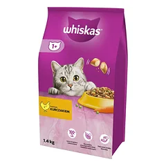 WHISKAS Sausas kačių maistas su vištiena, 1,4 kg, 2+1 NEMOKAMAI