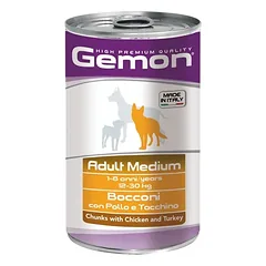 Gemon konservai su vištiena ir kalakutiena vidut. veislių šunims 6x1250g