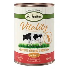 Lukullus judrumo palaikymas: jautiena (be grūdų), drėgnas maistas šunims, > 500 g — 4 nuotrauka