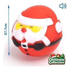 Nobleza žaislas šuniui, vinilinis kalėdų senelis, xmas, D7,7cm — 4 nuotrauka