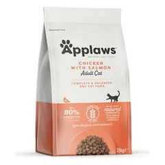 Applaws Cat Adult Chicken Salmon be grūdų sausas maistas suaugusioms katėms su vištiena ir lašiša, 7.5 kg