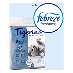 Tigerino x Febreze:  Performance Zeolite Control Katzenstreu - Febreze-Jasminblütenduft