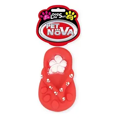 PET NOVA DOG LIFE STYLE  Šlepetės šunų žaislas 15 cm raudonas