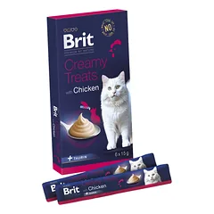 BRIT Premium by Nature Cat Creamy Treats with Chicken 6x15 g kreminis skanėstas su vištiena katėms