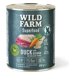 WILD FARM Superfood Duck (Antis su kvinoja, morkomis ir žolelėmis) 800 g pašaro šunims be grūdų