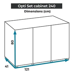 Opti Set 240 spintelė stačiakampė, balta, 121x41x80 cm — 4 nuotrauka
