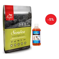 ORIJEN Dog Senior 11,4kg + LAB V Lašišų aliejus šunims ir katėms 500ml