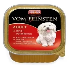 ANIMONDA VOM FEINSTEN SU JAUTIENA IR KALAKUTŲ ŠIRDIMIS 150G.