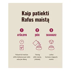 Rafus visavertis vištienos ir jautienos edalas šunims 500g, 500 g — 3 nuotrauka
