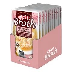 INABA CIAO sultinys Vištienos ir lašišos sultinys katėms 12x40g