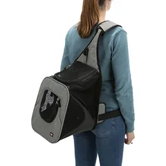 Trixie Savina Front Carrier transportavimo kuprinė šunims ir katėms, pilka, 30x33x26 cm, iki 10 kg — 5 nuotrauka