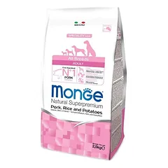 Monge spec. line adult sausas pašaras suaugusiems šunims su kiauliena, ryžiais ir bulvėmis 2,5kg