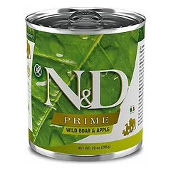 Farmina N&D Dog Prime All Breeds Adult su šerniena ir obuoliais, drėgnas maistas šunims 285 g