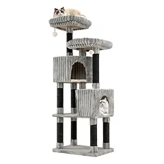 GIANTEX Großer Katzenbaum Mit Höhlen, Liegeflächen Und Kratzstämmen