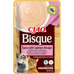 INABA CIAO Bisque Tuno ir lašišos kreminė sriuba katėms 40g