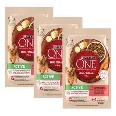 Purina One Mini/Small Active šunų maistas 3x85 g